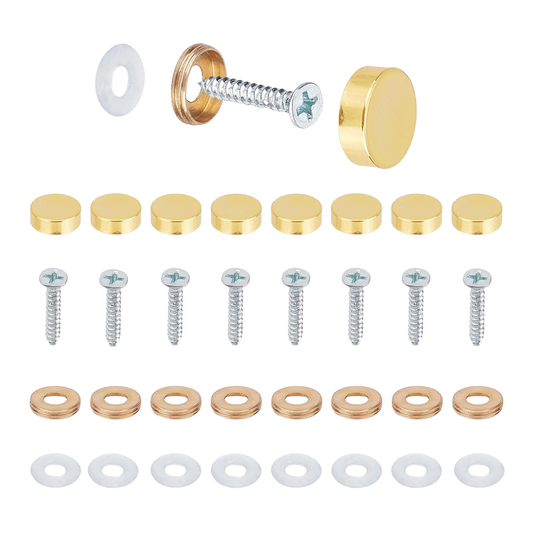 Dekorative Schraubenabdeckungen aus Messing mit Kappen (8 Stück)
