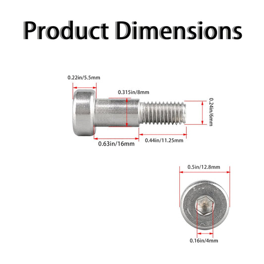 Schulterbolzen M6 x 16 mm Innensechskant aus Edelstahl (5 Stück)