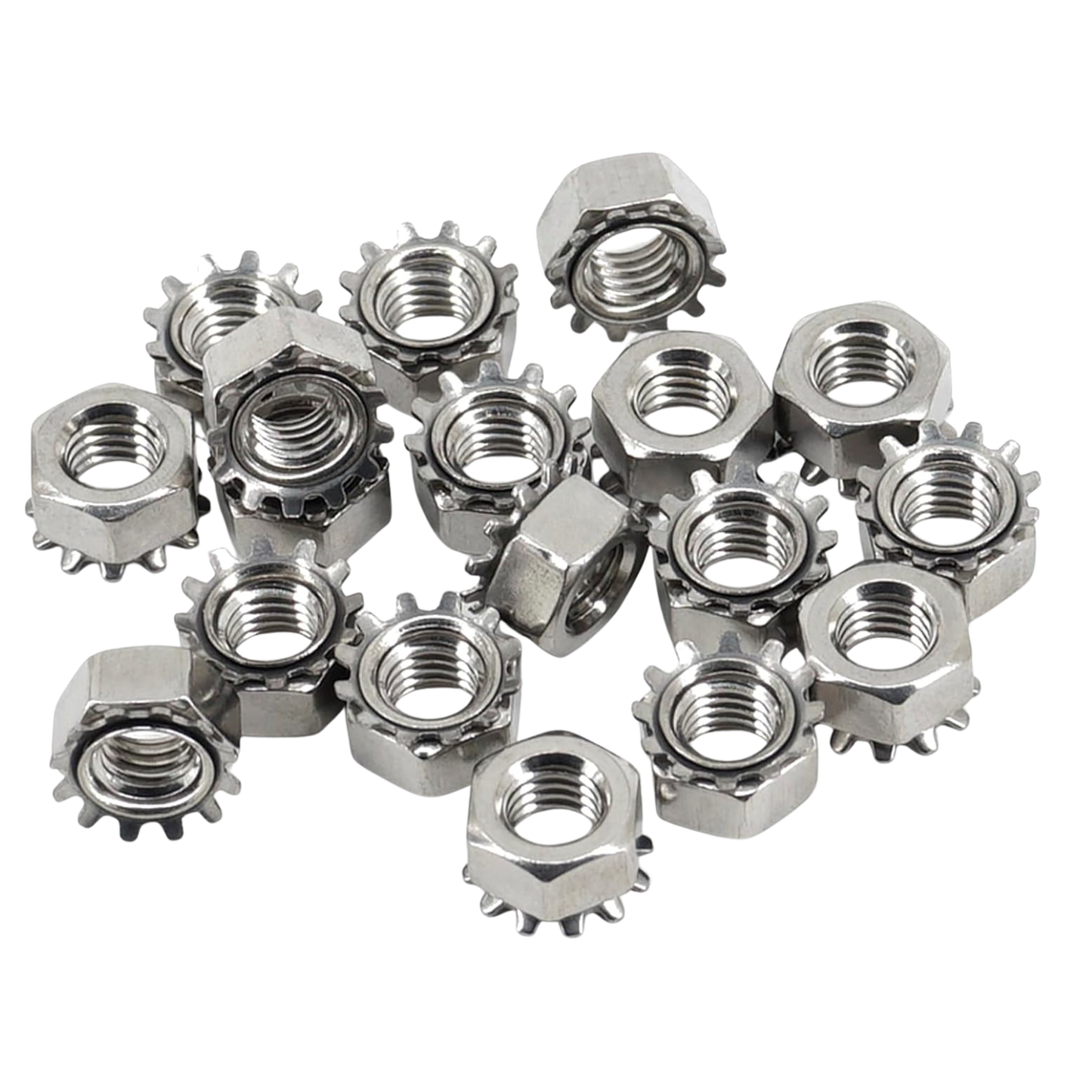 M4 Sechskant-Selbstsichernde Muttern aus Edelstahl 304 (50 Stück)