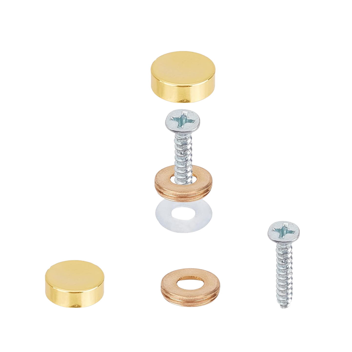 Dekorative Schraubenabdeckungen aus Messing mit Kappen (8 Stück)