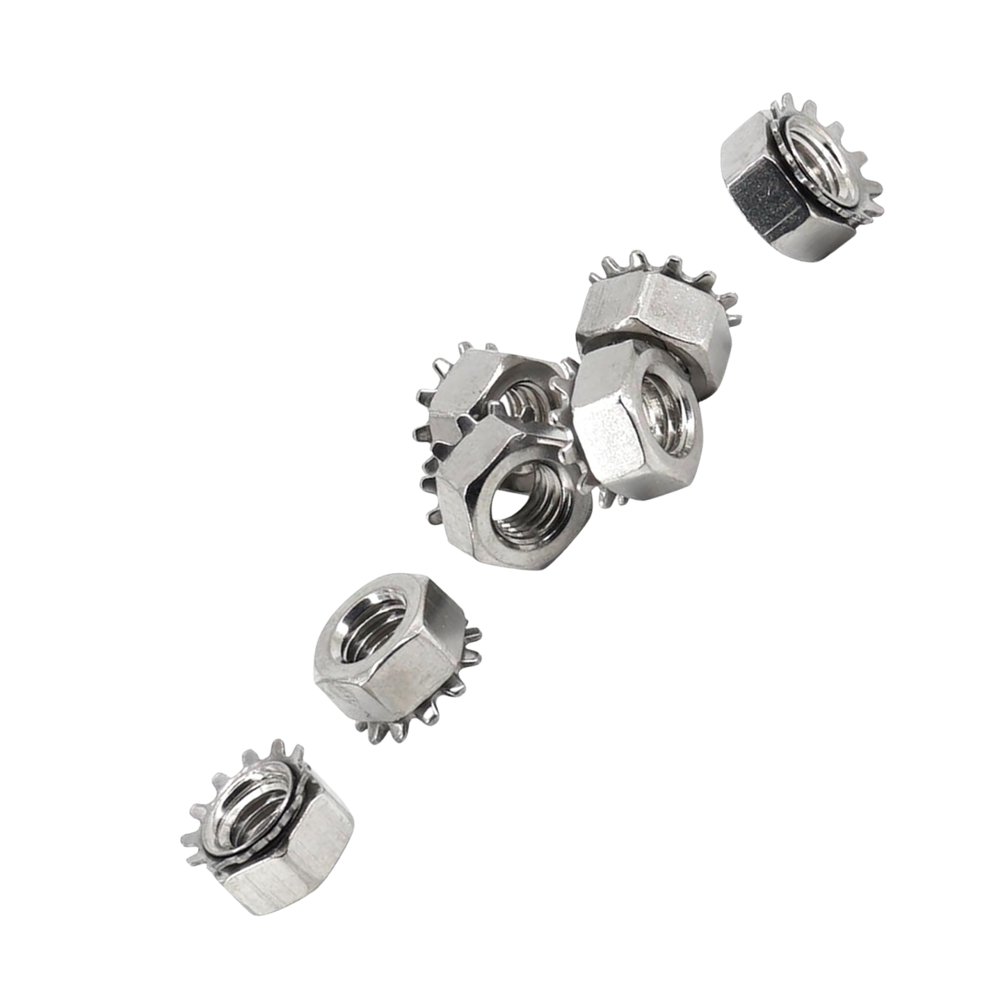 M4 Sechskant-Selbstsichernde Muttern aus Edelstahl 304 (50 Stück)