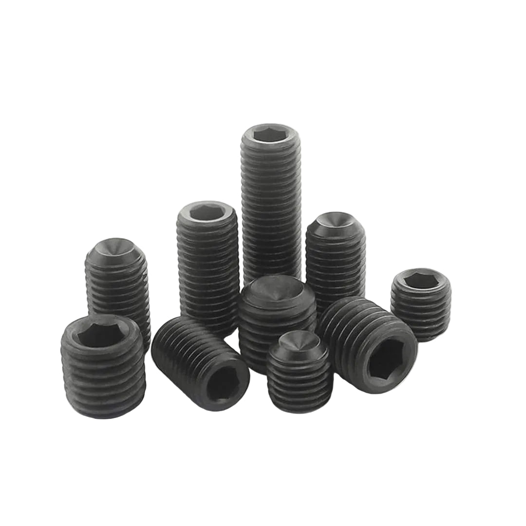 Madenschrauben M6 x 10 mm Innensechskant aus Kohlenstoffstahl (50 Stück)