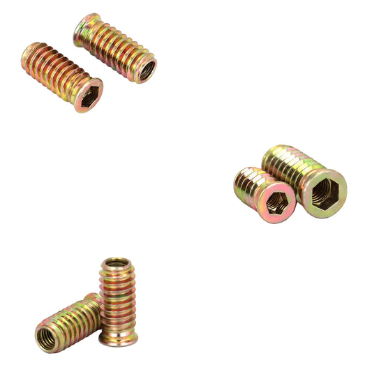 Einschraubmuttern M8 x 30 mm Gewindeeinsätze für Holz (20 Stück)