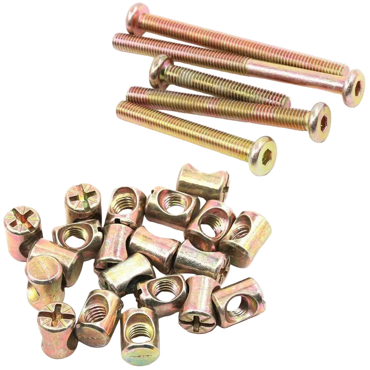 M6 Möbelverbindungsset mit Zylinderschrauben und Hülsenmuttern (15 Sets)