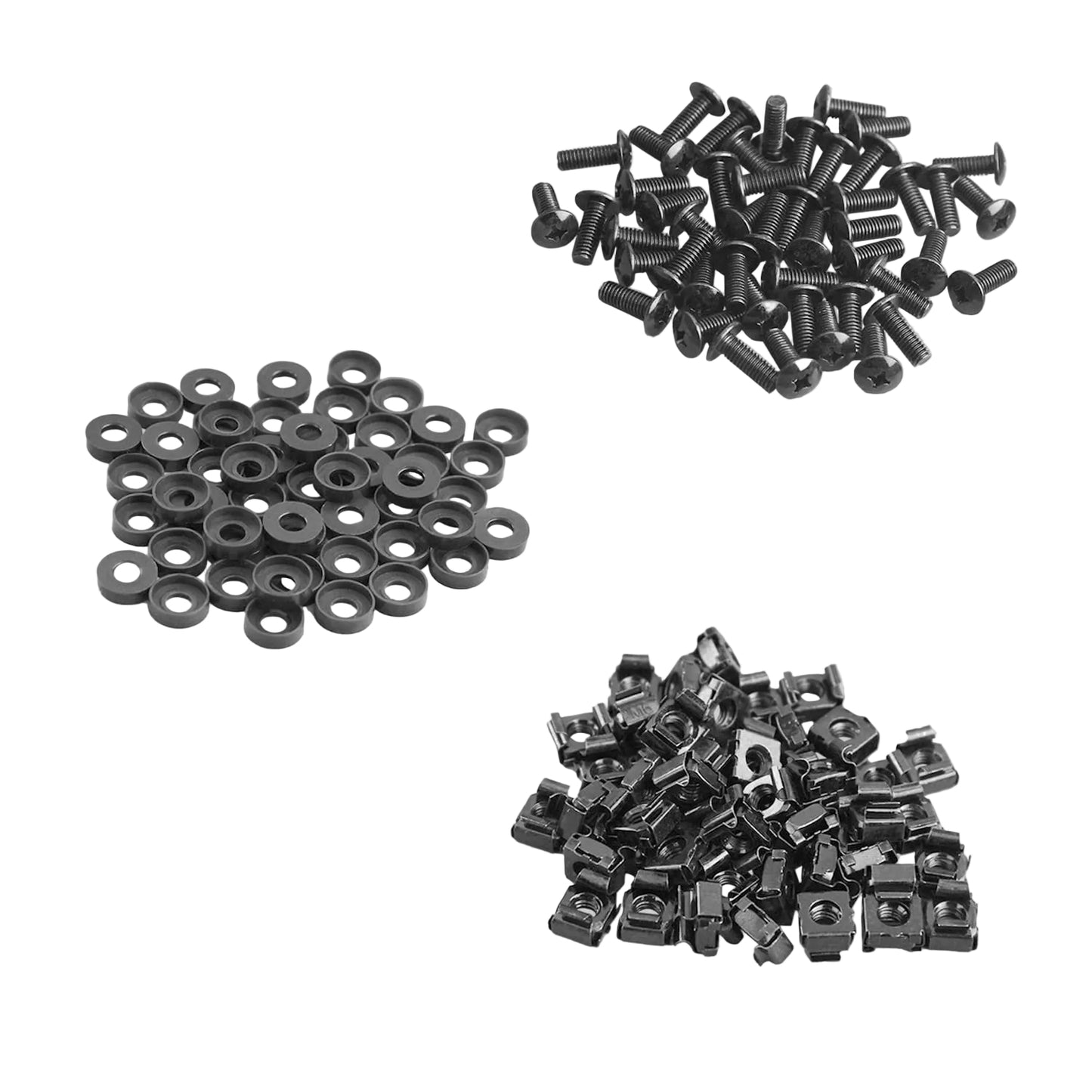 M6 x 16 mm Käfigschrauben Set mit Muttern und Unterlegscheiben (50 Stück)