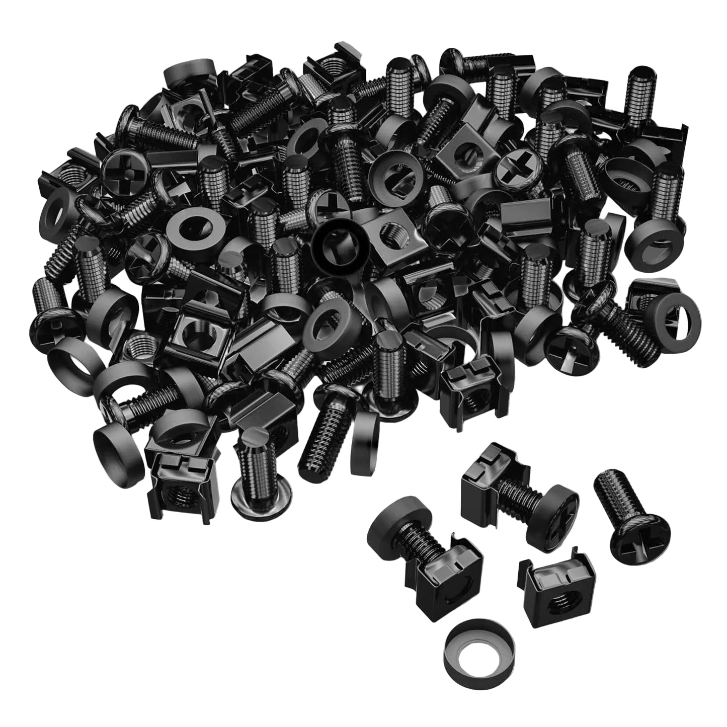 M6 x 16 mm Käfigschrauben Set mit Muttern und Unterlegscheiben (50 Stück)