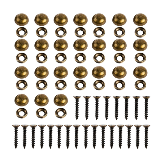 Dekorative Messingschrauben mit Abdeckkappen 15 mm (24 Stück)