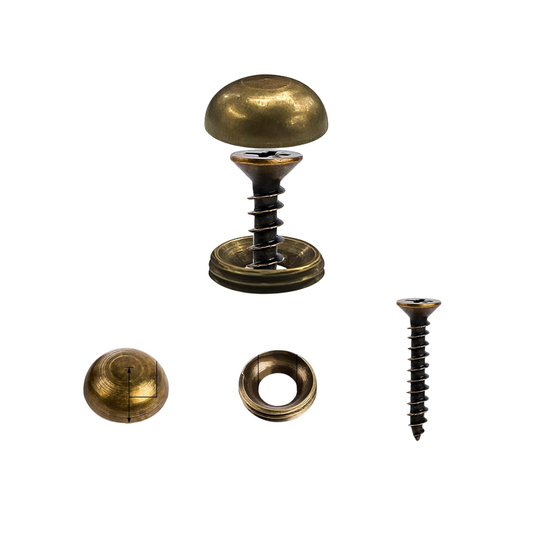 Dekorative Messingschrauben mit Abdeckkappen 15 mm (24 Stück)